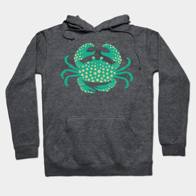 KING CRAB Coastal Ocean Undersea Beach Sea Crustacean Summer Green - UnBlink Studio by Jackie Tahara Hoodie by UnBlink Studio by Jackie Tahara